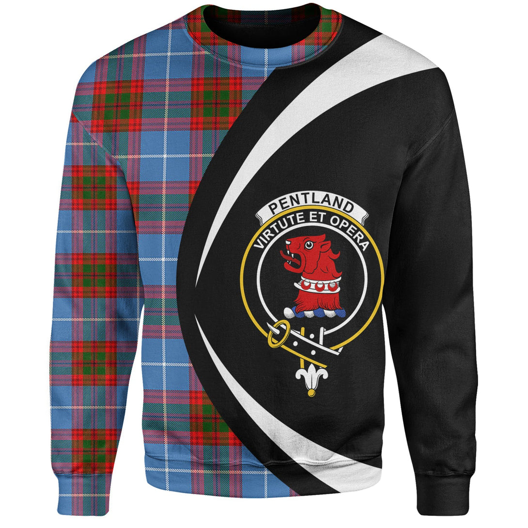 Pentland Clan Badge Tartan Sweatshirt Circle Style Personalized