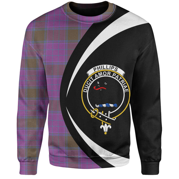 Phillips Ancient Clan Badge Tartan Sweatshirt Circle Style Personalized