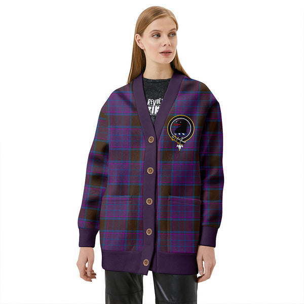 Phillips Modern Clan Badge Tartan V-neck Cardigan