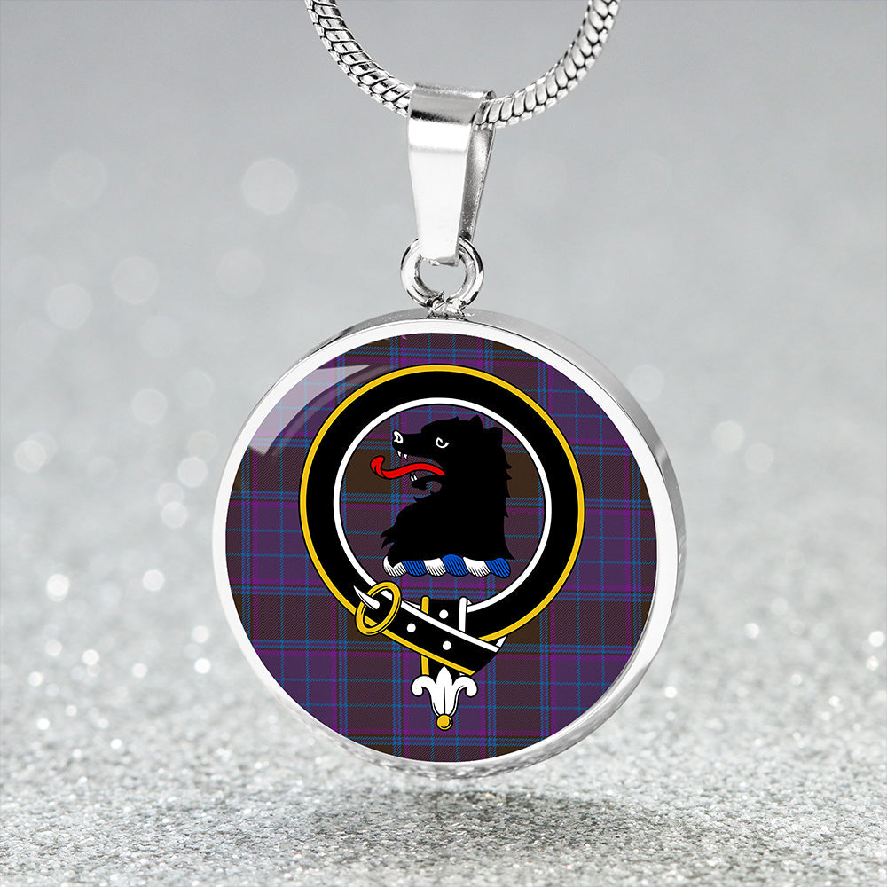 Phillips Modern Clan Badge Tartan Classic Circle Necklace