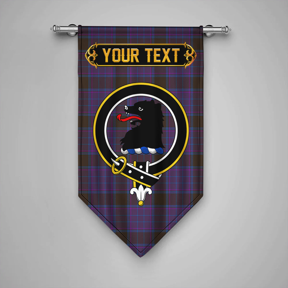 Phillips Modern Clan Badge Tartan Gonfalon Personalize