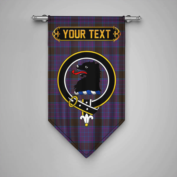 Phillips Modern Clan Badge Tartan Gonfalon Personalize