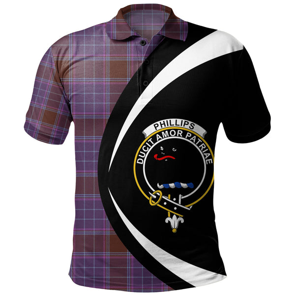 Phillips Weathered Clan Badge Tartan Polo Shirt Circle Style Personalized