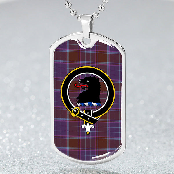 Phillips Weathered Clan Badge Classic Tartan Dog Tag Necklace