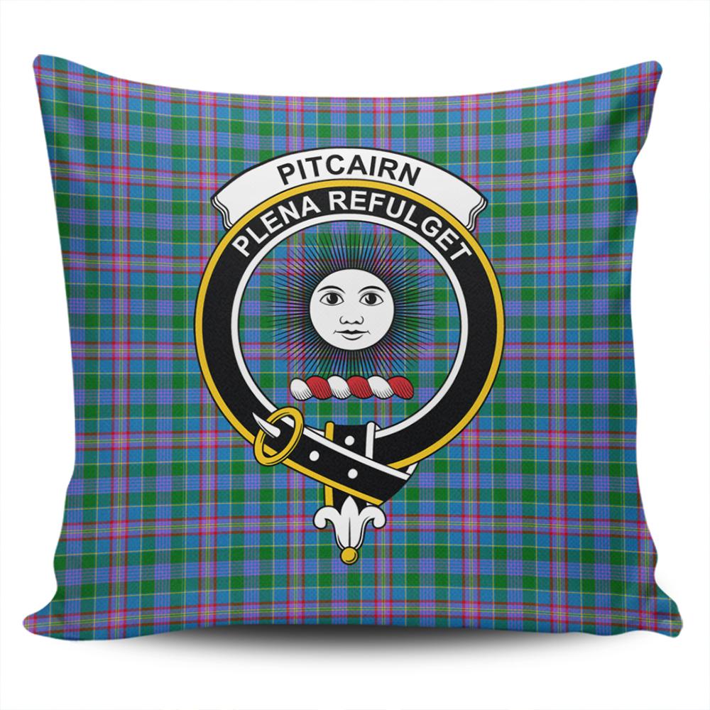 Pitcairn Hunting Tartan Classic Crest Pillow Cover