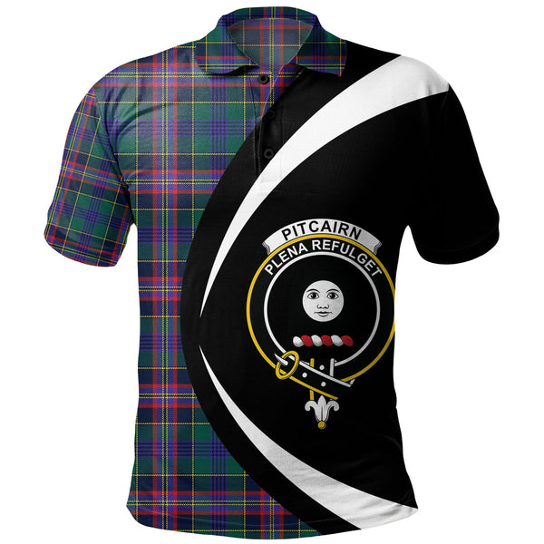 Pitcairn Hunting Modern Clan Badge Tartan Polo Shirt Circle Style Personalized