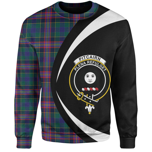 Pitcairn Hunting Modern Clan Badge Tartan Sweatshirt Circle Style Personalized