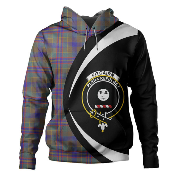 Pitcairn Hunting Weathered Clan Badge Tartan Hoodie Circle Style