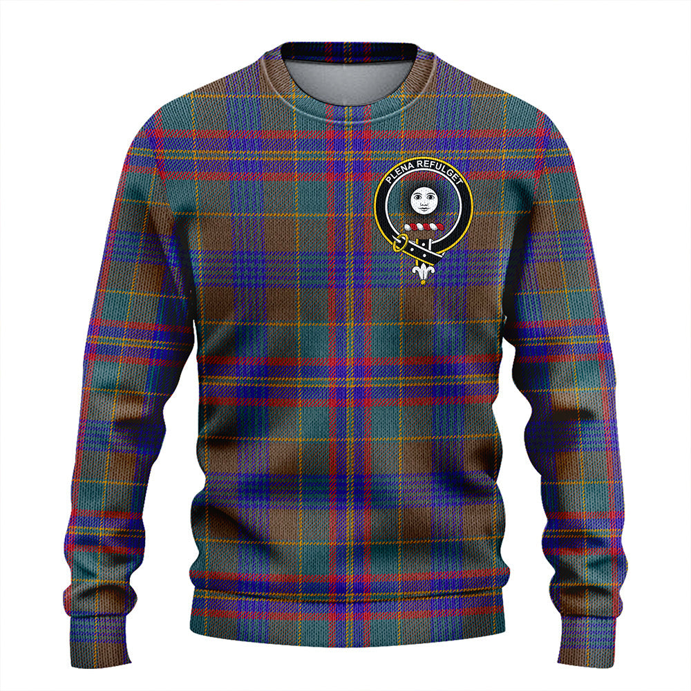 Pitcairn Hunting Weathered Clan Badge Tartan Knitted Sweater