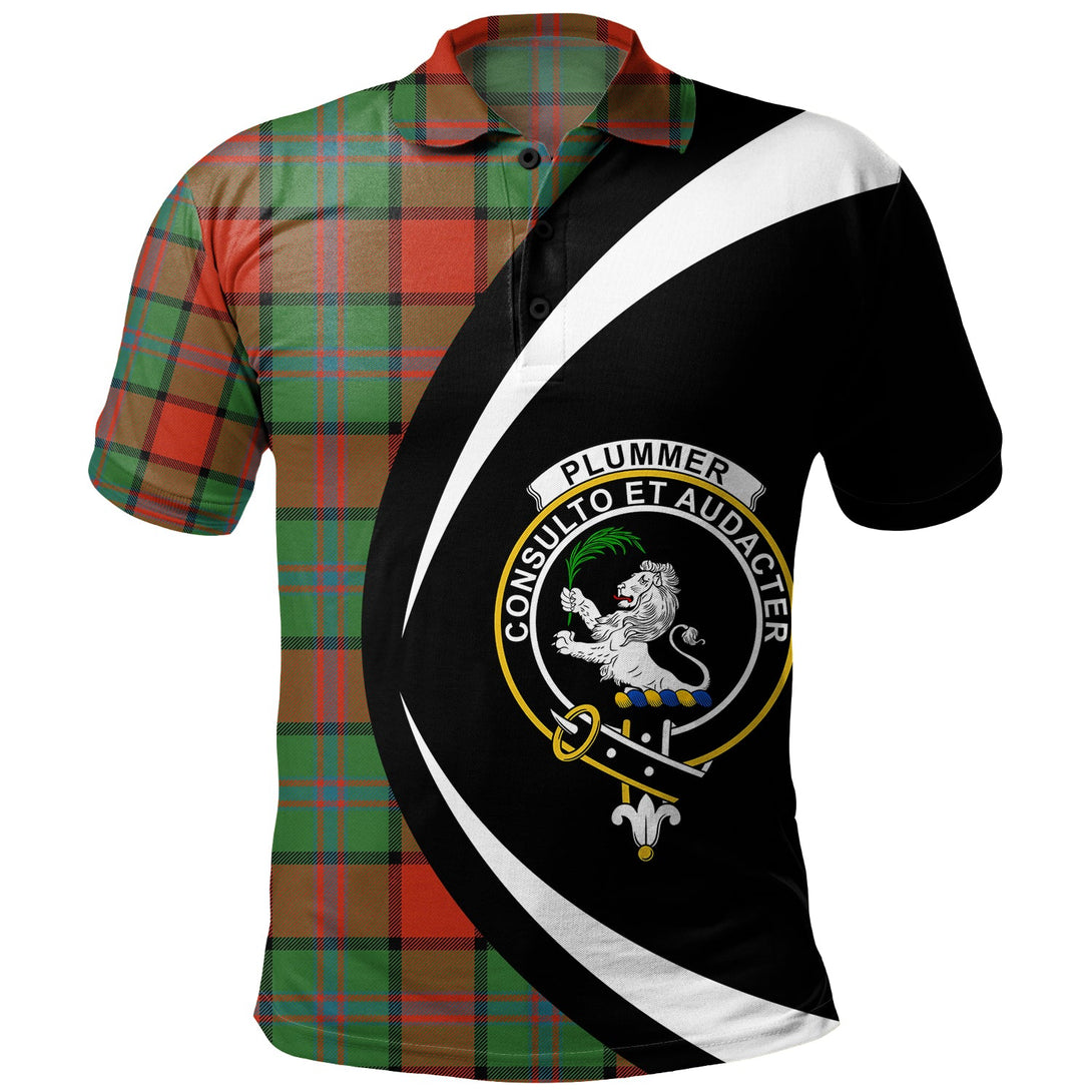 Plummer Ancient Clan Badge Tartan Polo Shirt Circle Style Personalized