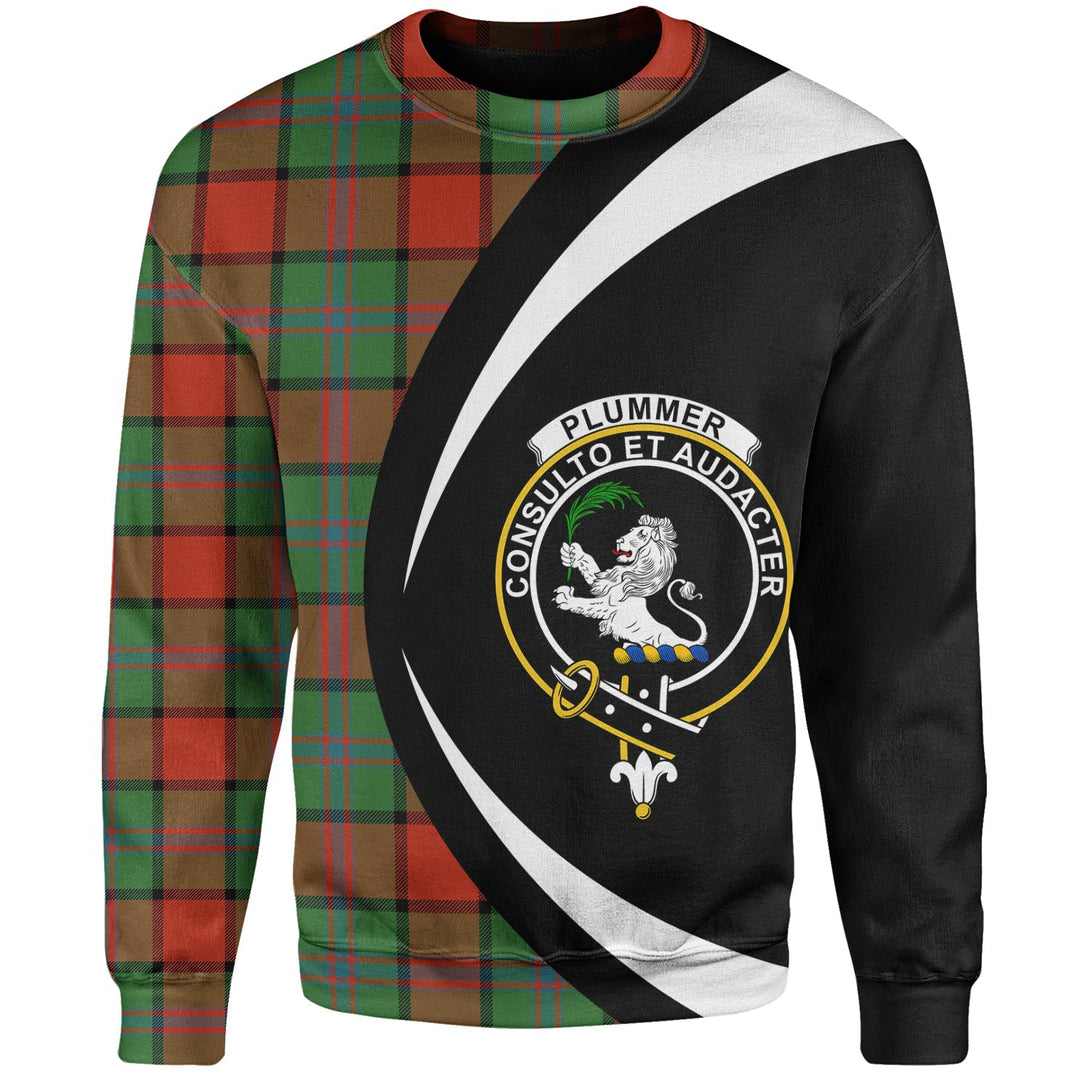 Plummer Ancient Clan Badge Tartan Sweatshirt Circle Style Personalized