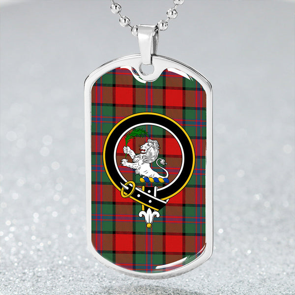 Plummer Modern Clan Badge Classic Tartan Dog Tag Necklace