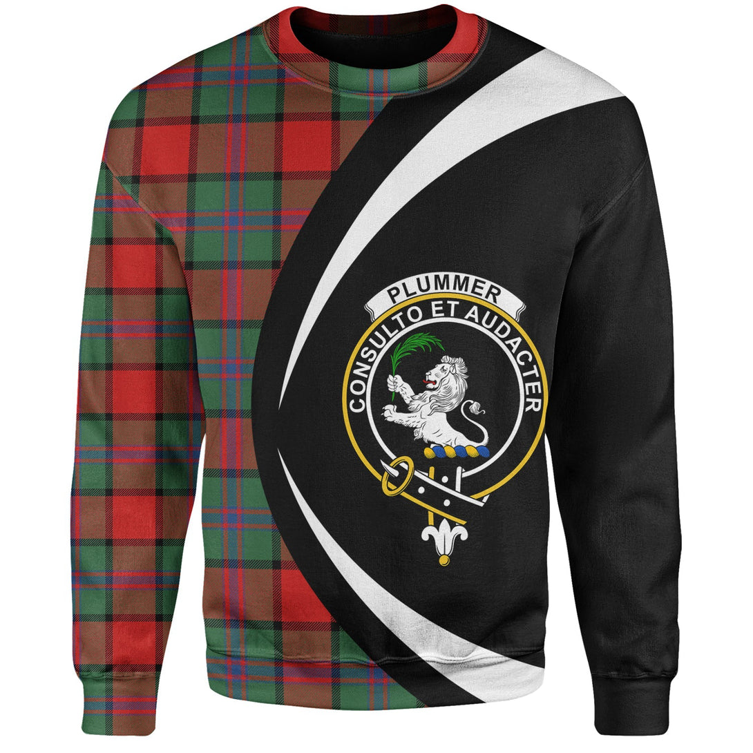 Plummer Modern Clan Badge Tartan Sweatshirt Circle Style Personalized