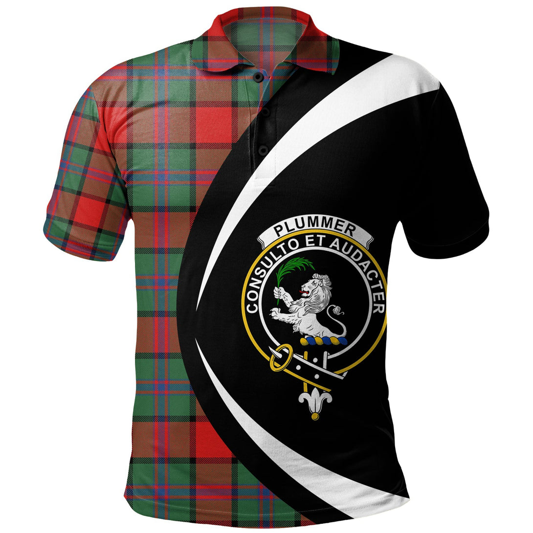 Plummer Modern Clan Badge Tartan Polo Shirt Circle Style Personalized