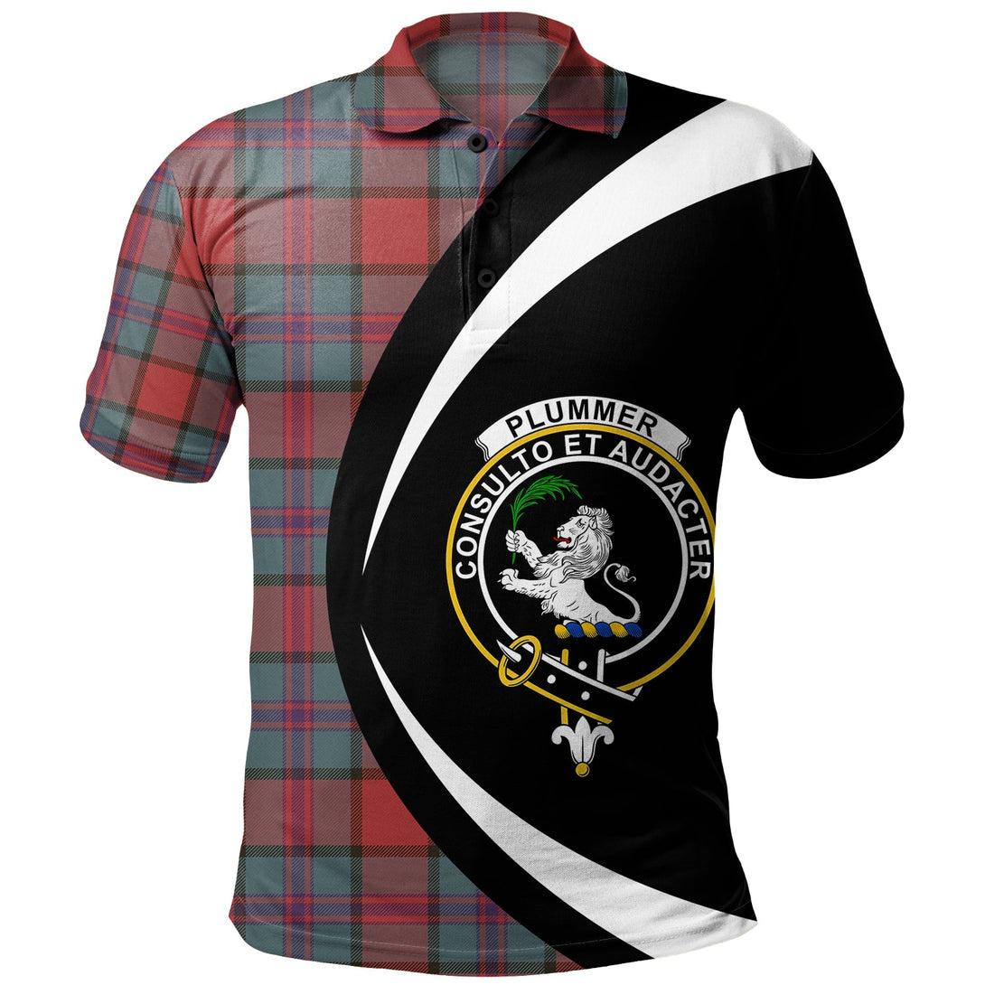 Plummer Weathered Clan Badge Tartan Polo Shirt Circle Style Personalized