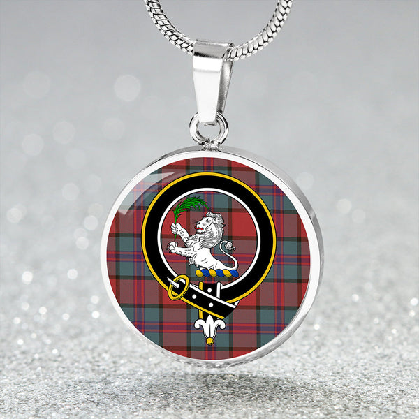 Plummer Weathered Clan Badge Tartan Classic Circle Necklace