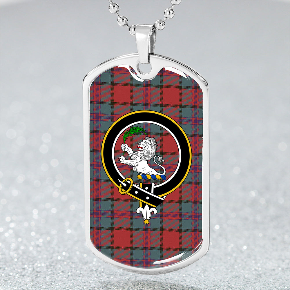 Plummer Weathered Clan Badge Classic Tartan Dog Tag Necklace