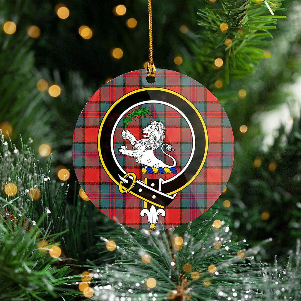 Plummer Weathered Clan Badge Tartan Plastic Christmas Ornaments