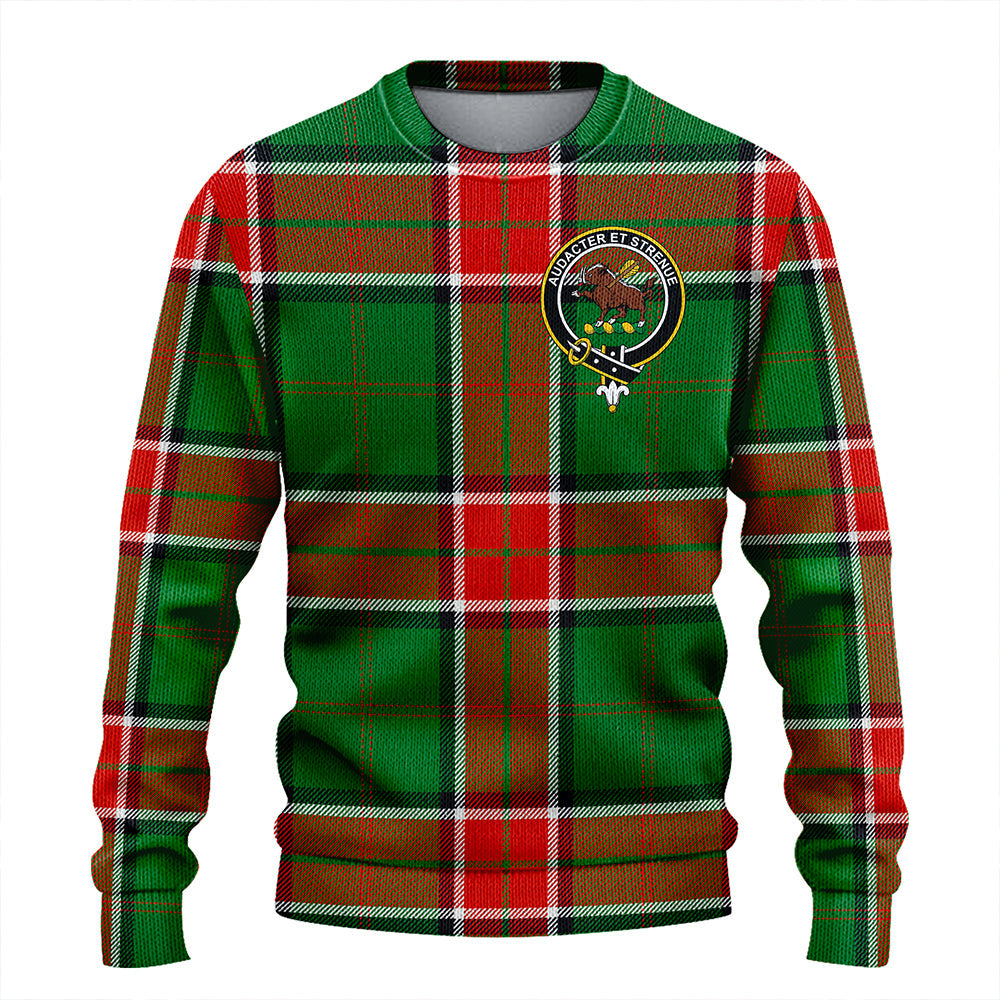 Pollock Ancient Clan Badge Tartan Knitted Sweater