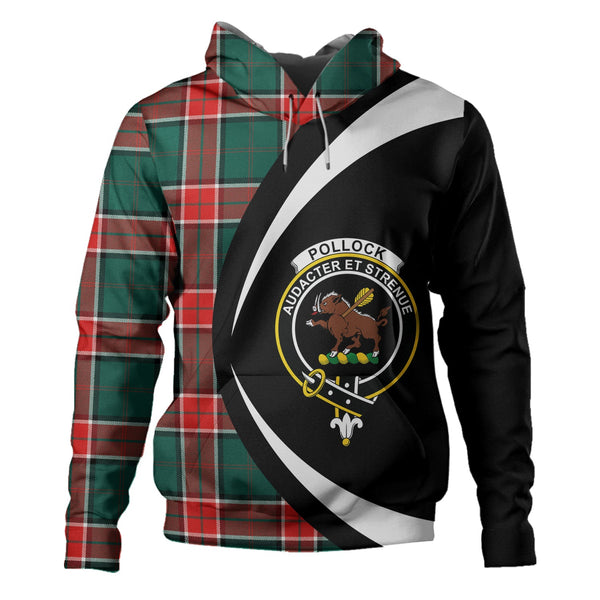 Pollock Modern Clan Badge Tartan Hoodie Circle Style