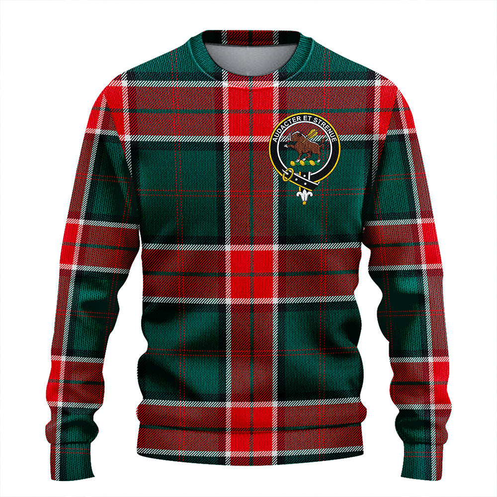 Pollock Modern Clan Badge Tartan Knitted Sweater