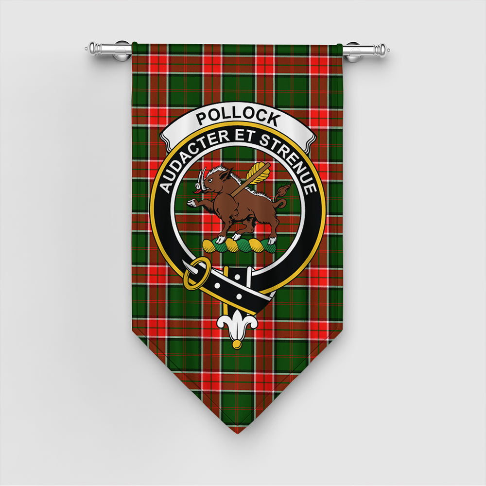 Pollock Modern Tartan Classic Crest Gonfalon