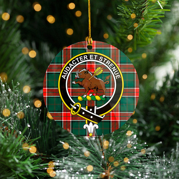 Pollock Modern Clan Badge Tartan Plastic Christmas Ornaments