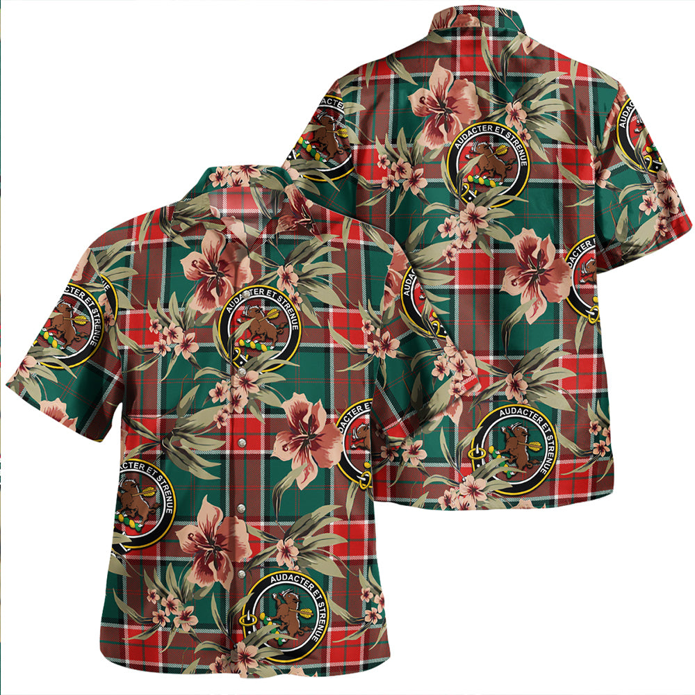 Pollock Modern Clan Badge Tartan Aloha Hawaiian Shirt Tropical Old Style