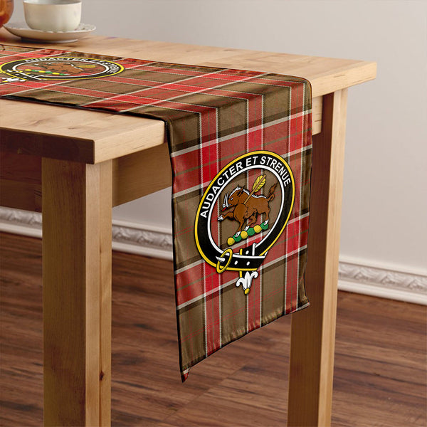 Pollock Weathered Clan Badge Tartan Table Runner