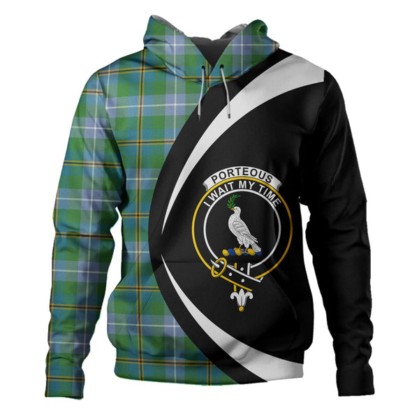 Porteous Ancient Clan Badge Tartan Hoodie Circle Style