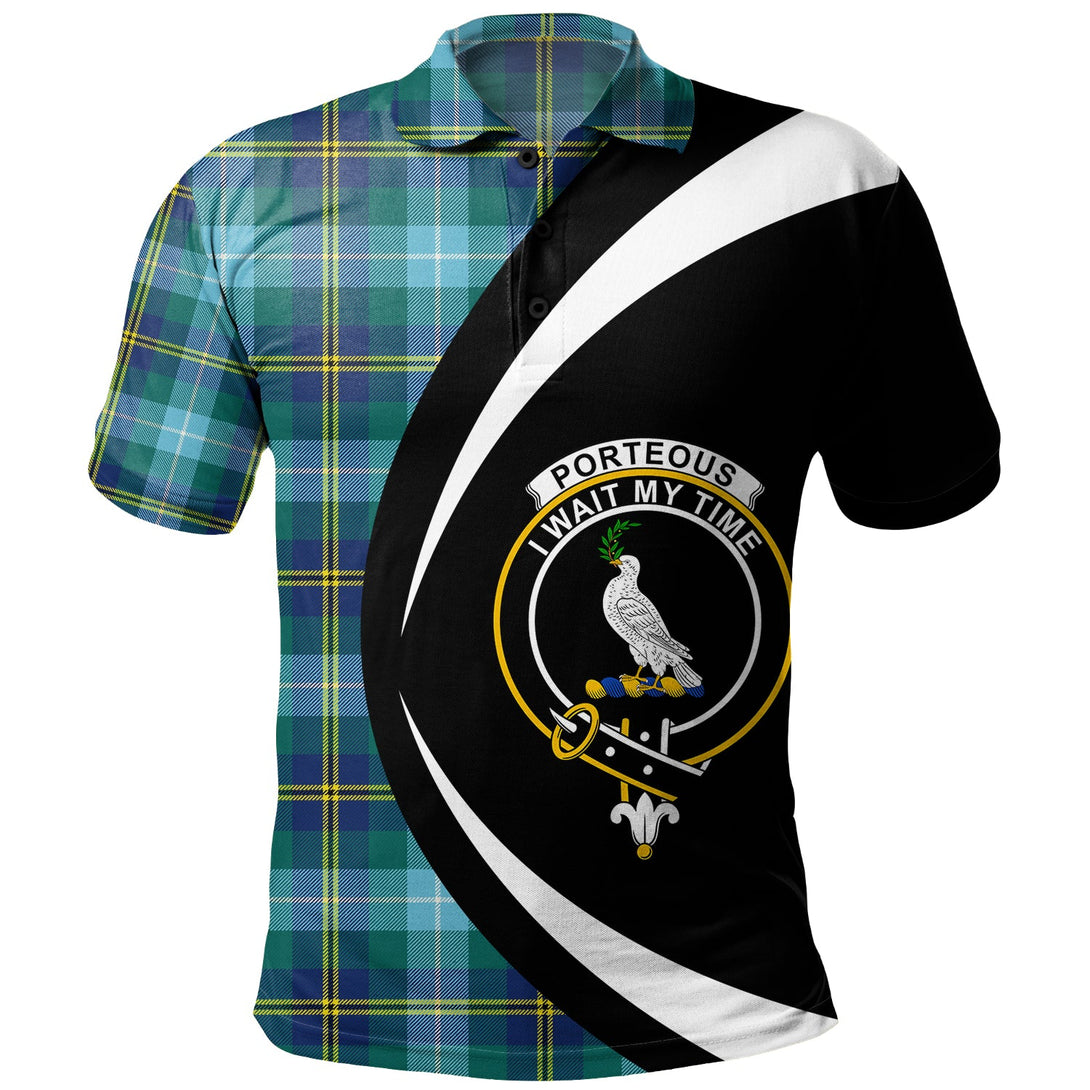 Porteous Modern Clan Badge Tartan Polo Shirt Circle Style Personalized