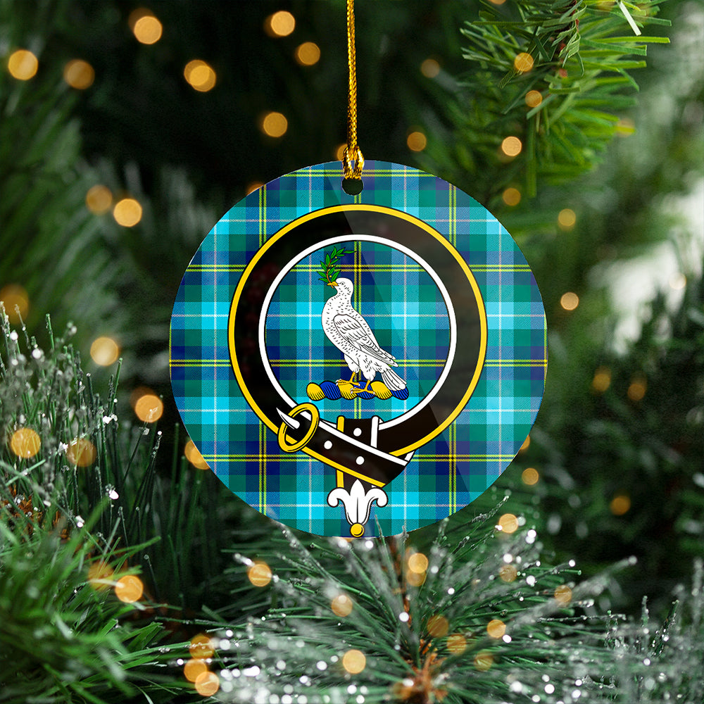 Porteous Modern Clan Badge Tartan Plastic Christmas Ornaments