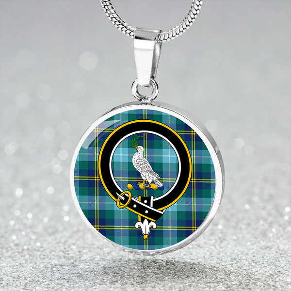 Porteous Modern Clan Badge Tartan Classic Circle Necklace