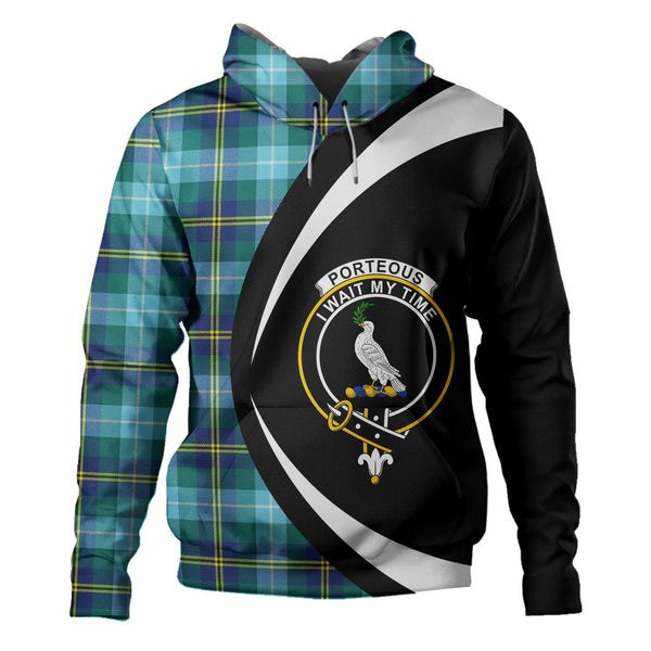 Porteous Modern Clan Badge Tartan Hoodie Circle Style