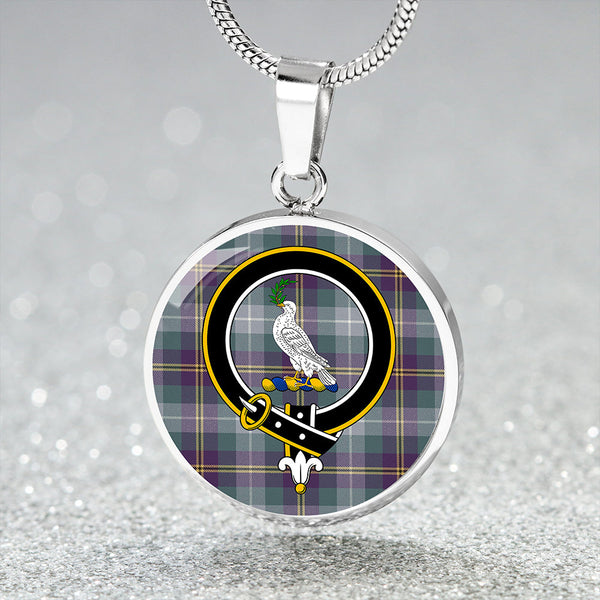 Porteous Weathered Clan Badge Tartan Classic Circle Necklace