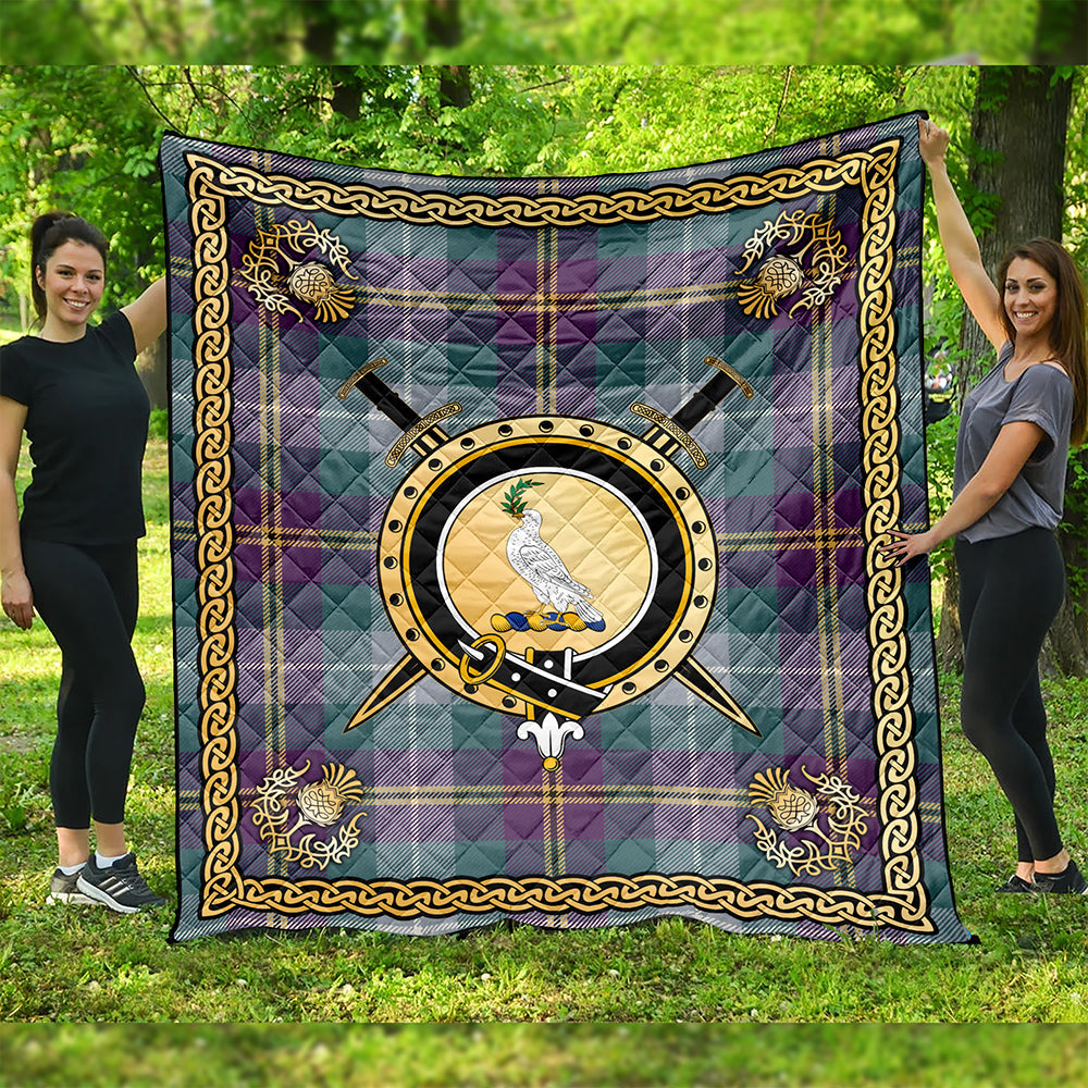 Porteous Weathered Clan Badge Tartan Premium Quilt Celtic Shield