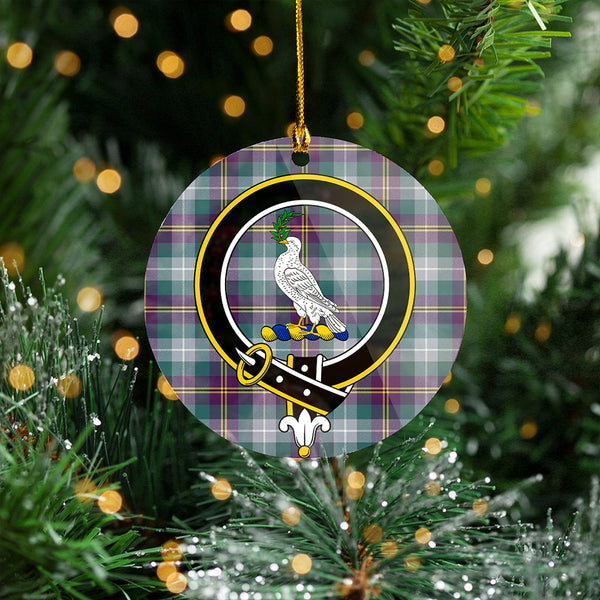 Porteous Weathered Clan Badge Tartan Plastic Christmas Ornaments