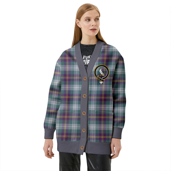 Porteous Weathered Clan Badge Tartan V-neck Cardigan