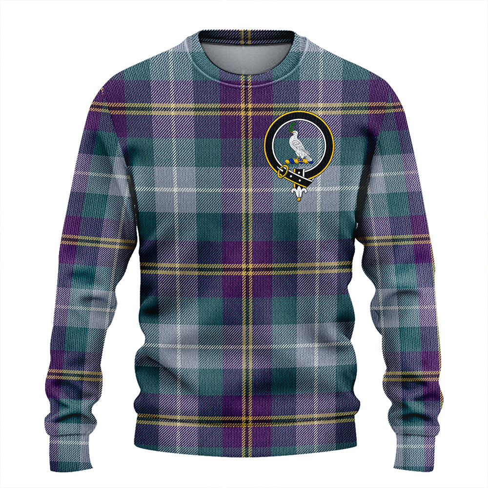 Porteous Weathered Clan Badge Tartan Knitted Sweater