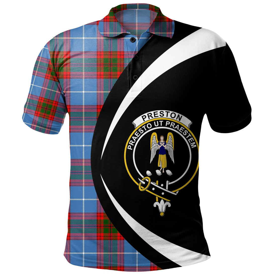 Preston Clan Badge Tartan Polo Shirt Circle Style Personalized