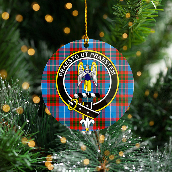 Preston Clan Badge Tartan Plastic Christmas Ornaments