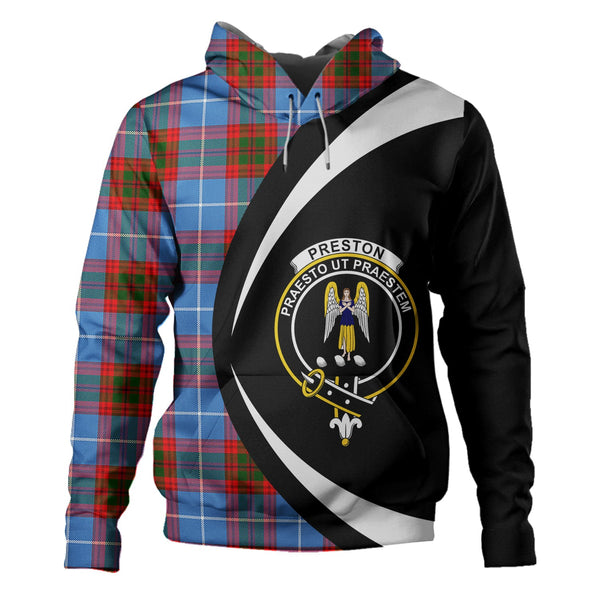 Preston Clan Badge Tartan Hoodie Circle Style