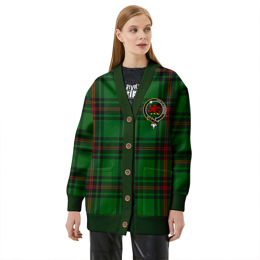 Primrose Clan Badge Tartan V-neck Cardigan