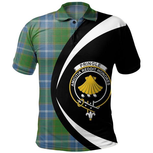 Pringle Ancient Clan Badge Tartan Polo Shirt Circle Style Personalized