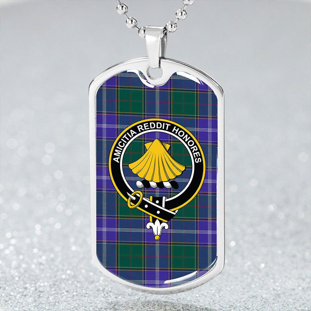 Pringle Modern Clan Badge Classic Tartan Dog Tag Necklace