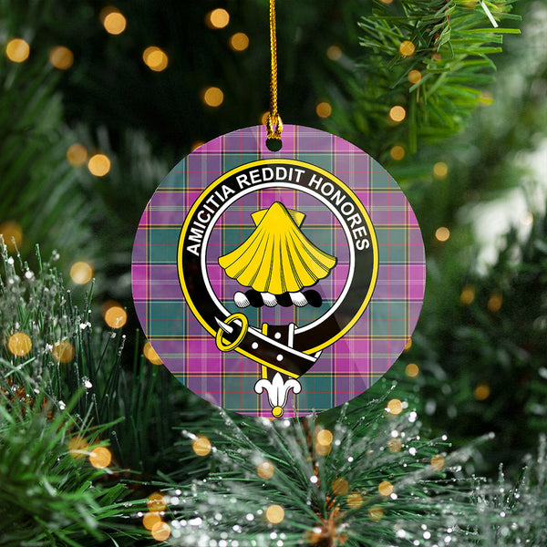 Pringle Weathered Clan Badge Tartan Plastic Christmas Ornaments