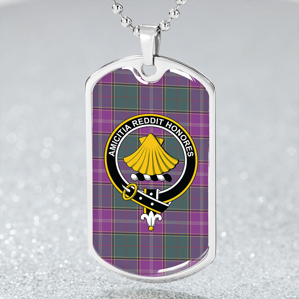 Pringle Weathered Clan Badge Classic Tartan Dog Tag Necklace