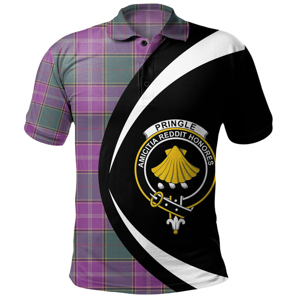 Pringle Weathered Clan Badge Tartan Polo Shirt Circle Style Personalized