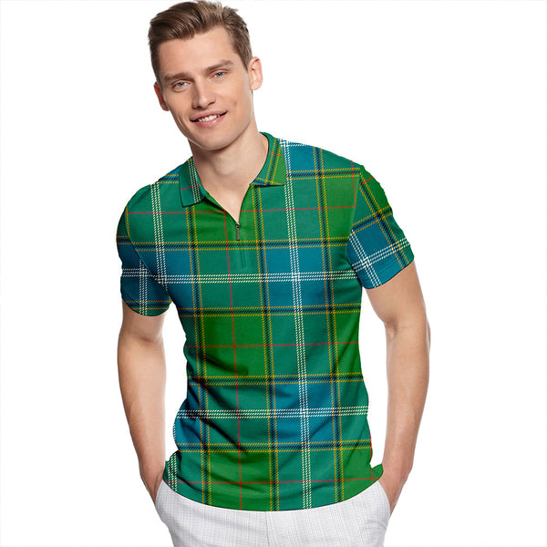 Pringle #2 Ancient Tartan Classic Lapel Zip Short Sleeve Polo