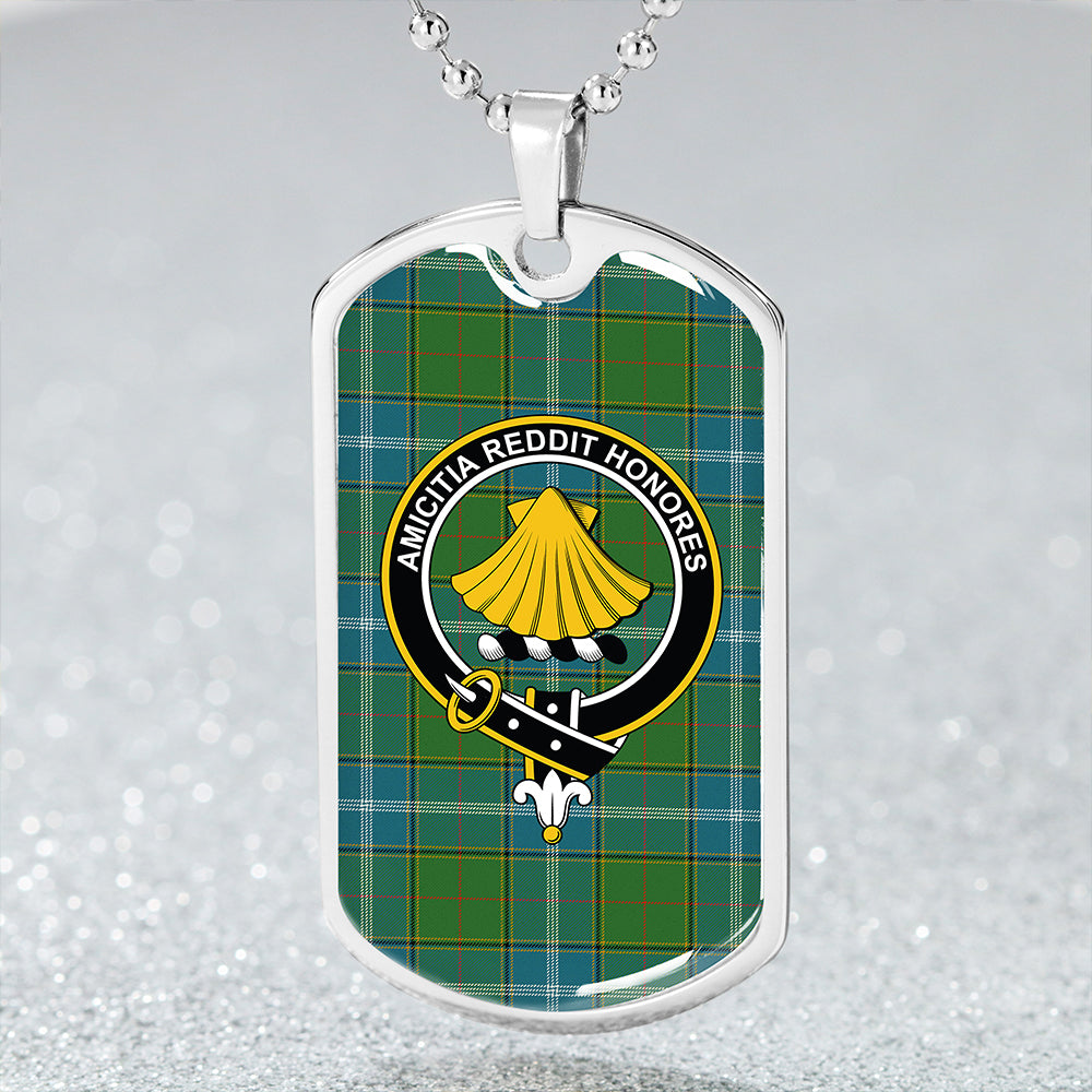 Pringle #2 Ancient Clan Badge Classic Tartan Dog Tag Necklace